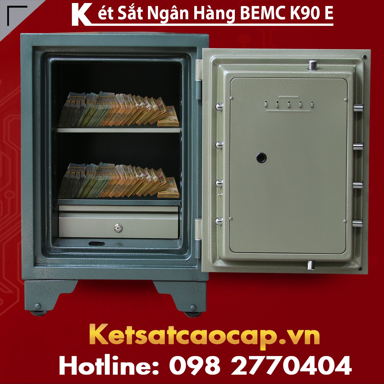 Két Bạc Ngân Hàng BEMC K90E Điện Tử Hàn Quốc Thiết Kế Hiện Đại Uy Tín